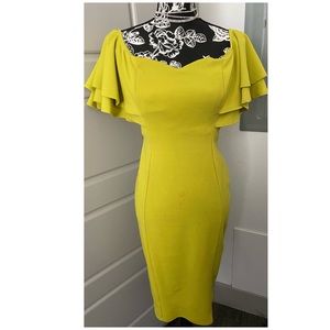 Sexy Lime Neon Yellowish Green Stretch Dress